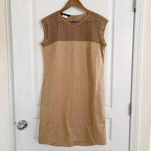 Les Copains Sleeveless Eyelet Shift Dress Sz 44 Medium